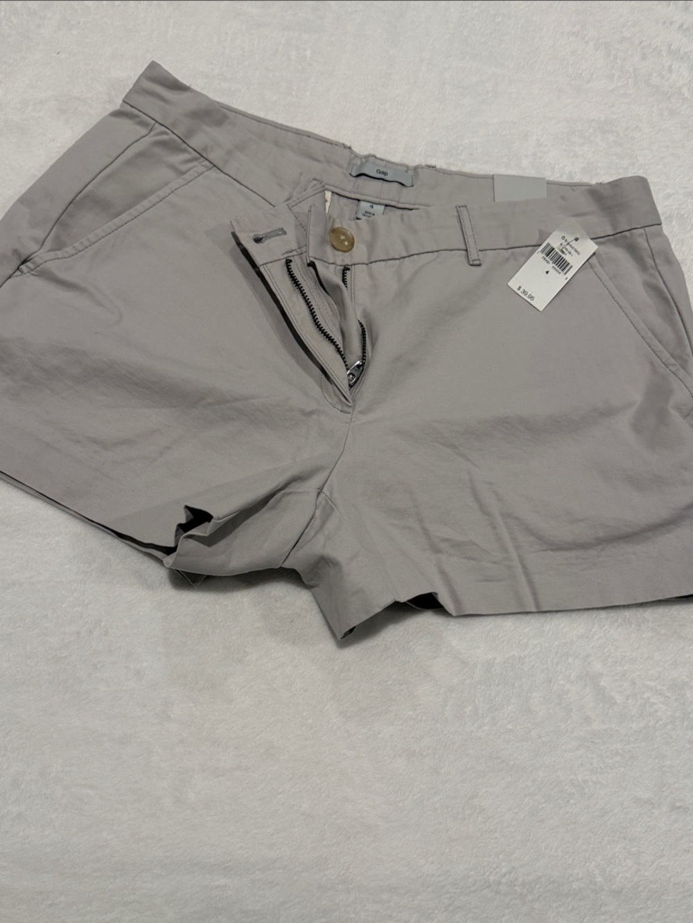 GAP Women's Light Gray Bermuda Shorts with Front Pockets